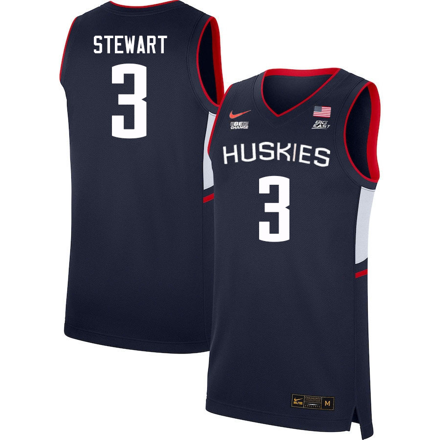Men #3 Jaylin Stewart Uconn Huskies College 2022-23 Basketball Stitched Jerseys Stitched Sale-Navy